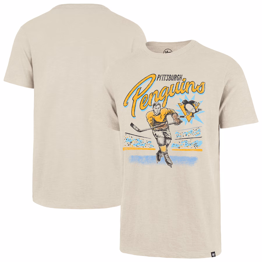 Men's Pittsburgh Penguins '47 Natural Hockey Player Golden Age Scrum T-Shirt - Jersey