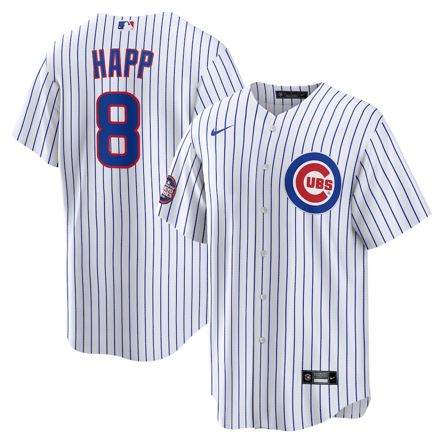Men's Chicago Cubs Ian Happ Nike White 2025 MLB World Tour: Tokyo Series Home Replica Player Jersey - Jersey