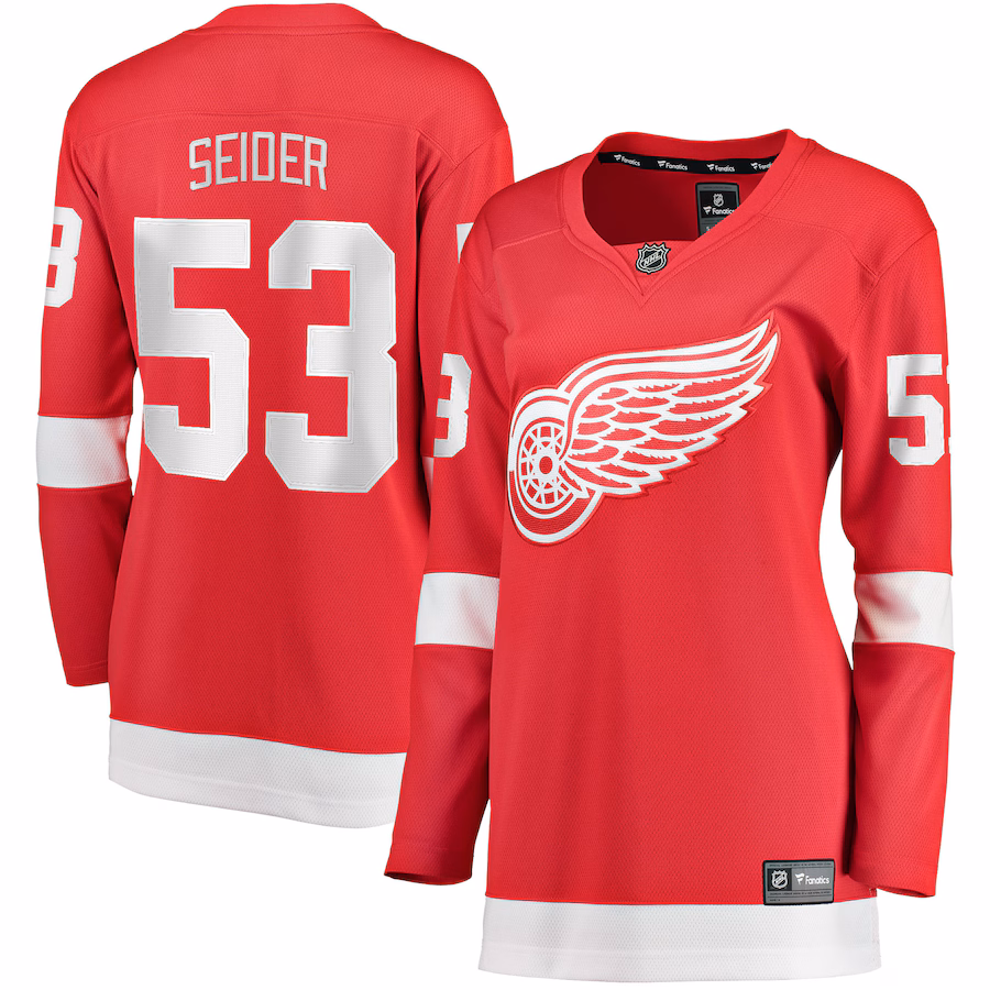Women's Detroit Red Wings Moritz Seider Fanatics Red Home Breakaway Player Jersey - Jersey