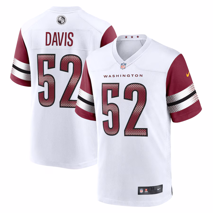 Men's Washington Commanders Jamin Davis Nike White Game Jersey - Jersey