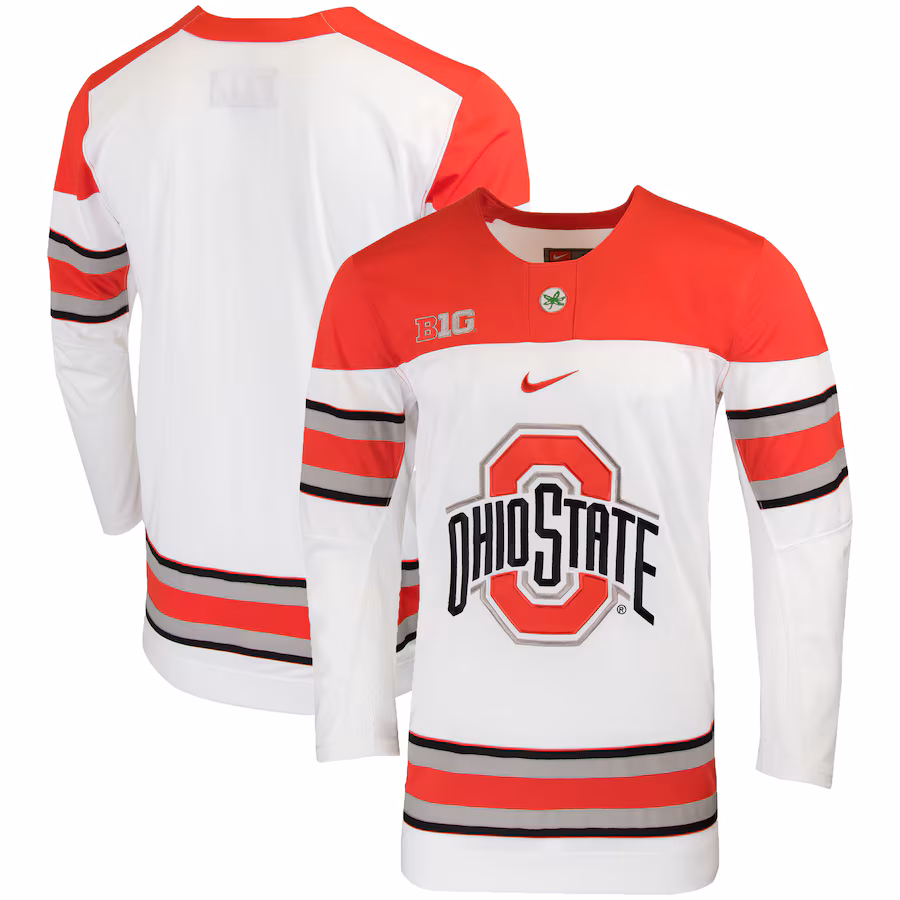 Men's Nike White Ohio State Buckeyes Replica College Hockey Jersey - Jersey
