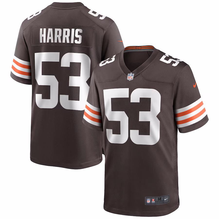 Men's Cleveland Browns Nick Harris Nike Brown Game Jersey - Jersey