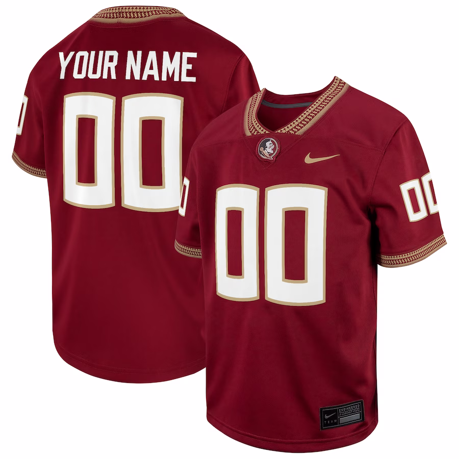 Florida State Seminoles Nike Youth Custom Replica Football Game Jersey – Garnet - Jersey