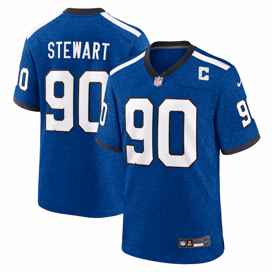 Men's Indianapolis Colts Grover Stewart Nike Blue Alternate Game Jersey - Jersey