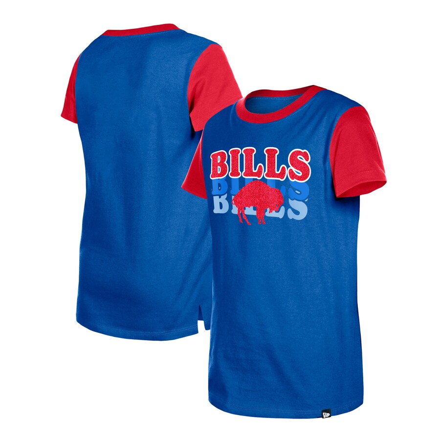 Youth Buffalo Bills New Era Royal Throwback Glitter Gel T-Shirt - Jersey