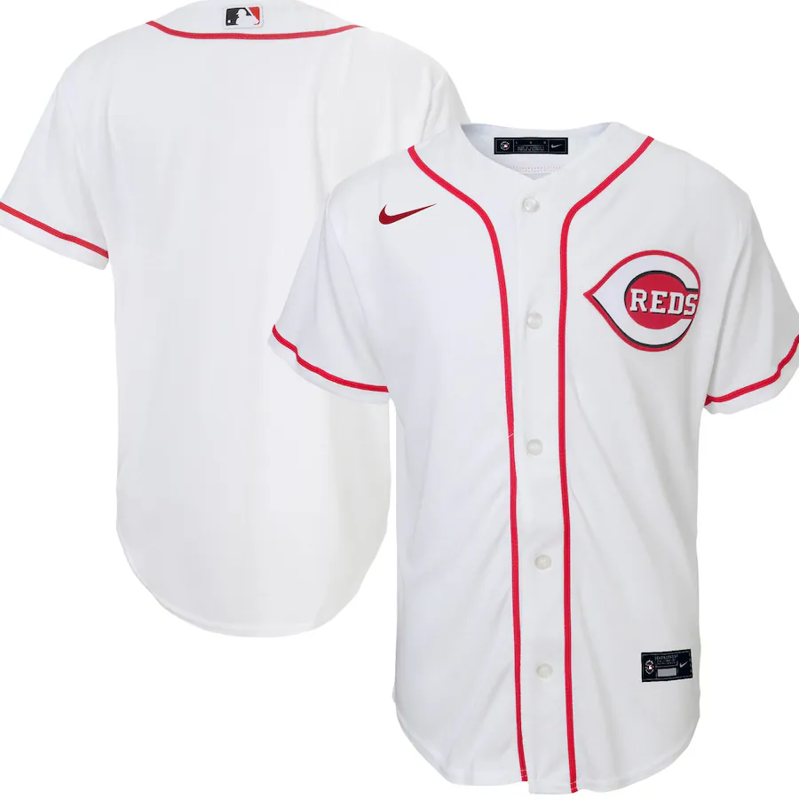 Youth Cincinnati Reds Nike White Home Replica Team Jersey - Jersey