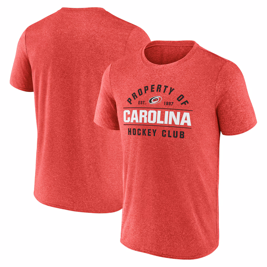 Men's Carolina Hurricanes Fanatics Heather Red Property Of T-Shirt - Jersey