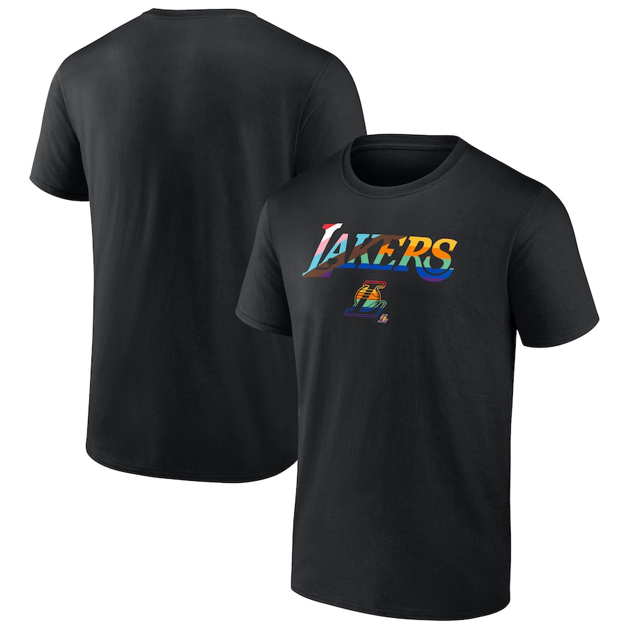 Men's Los Angeles Lakers Black Logo Pride T-Shirt - Jersey