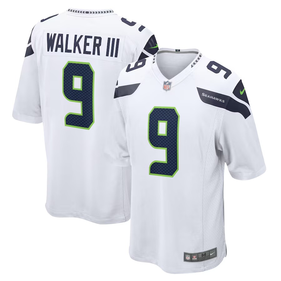 Men's Seattle Seahawks Kenneth Walker III Nike White Away Game Player Jersey - Jersey