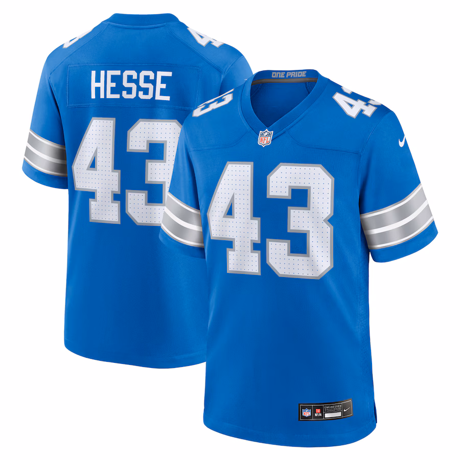 Men's Detroit Lions Parker Hesse Nike Blue Team Game Jersey - Jersey