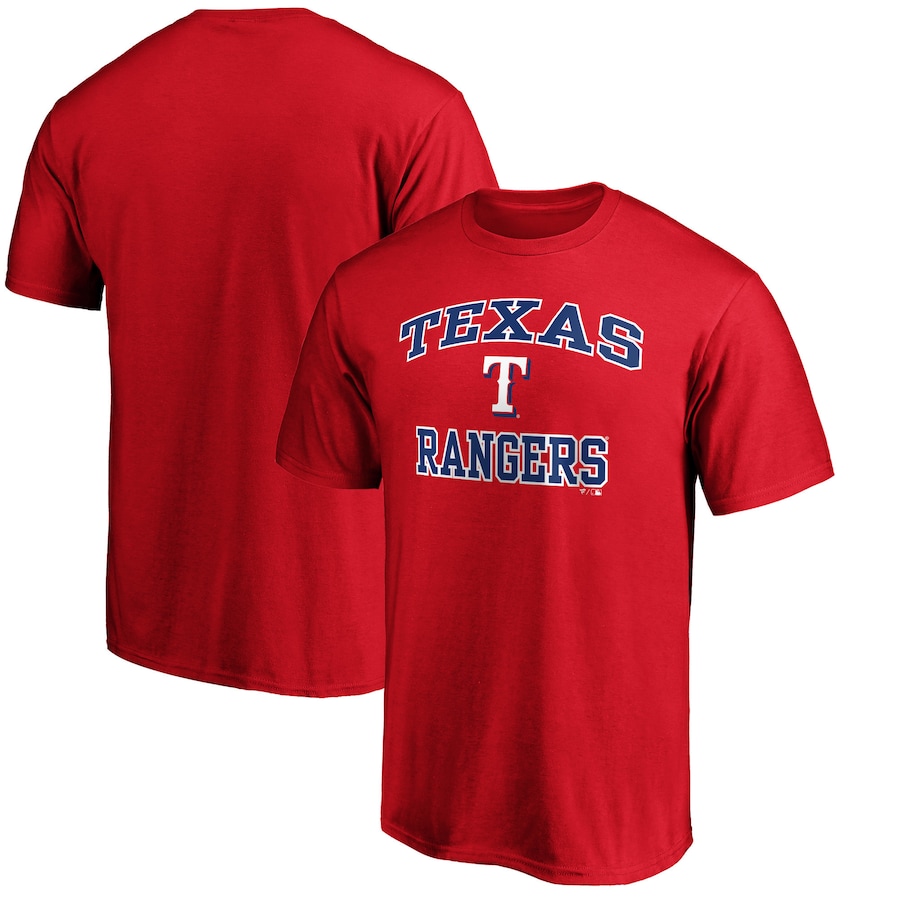 Men's Texas Rangers Red Heart & Soul T-Shirt - Jersey