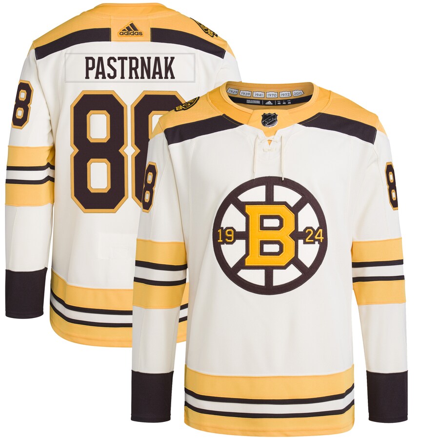 Men's Boston Bruins David Pastrnak adidas Cream  Primegreen Authentic Pro Player Jersey - Jersey