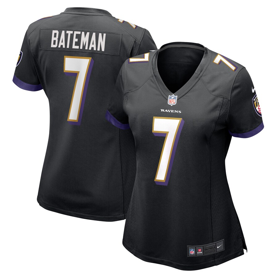 Women's Baltimore Ravens Rashod Bateman Nike Black Game Player Jersey - Jersey