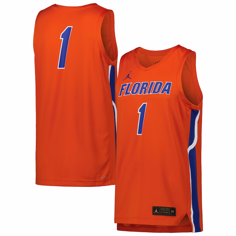 #1 Florida Gators Jordan Brand Team Replica Basketball Jersey - Orange - Jersey