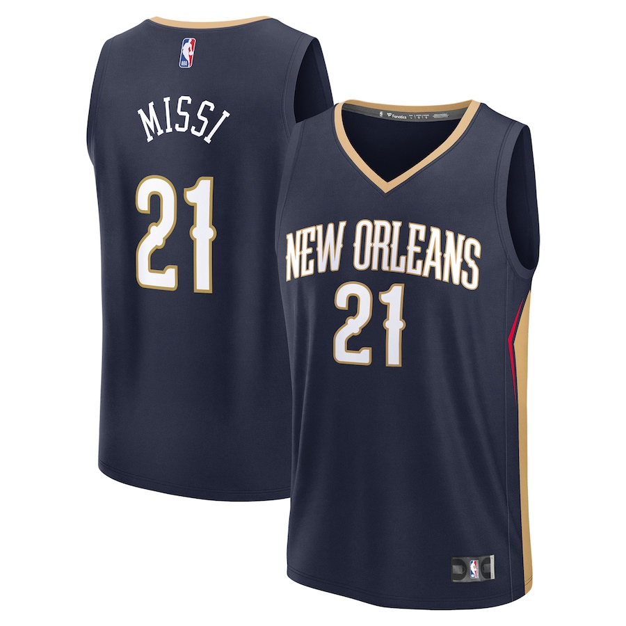 Youth New Orleans Pelicans Yves Missi Fanatics Navy 2024 NBA Draft Fast Break Player Jersey - Icon Edition - Jersey