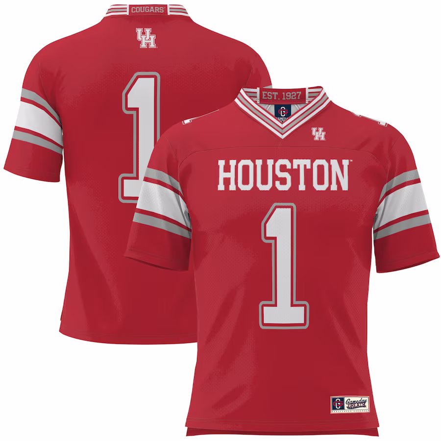#1 Houston Cougars GameDay Greats Football Jersey - Red - Jersey