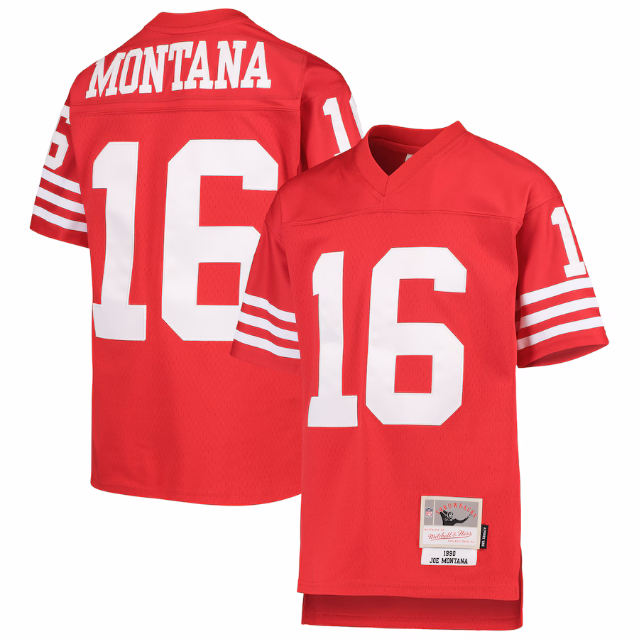 Youth San Francisco 49ers Joe Montana Mitchell & Ness Scarlet 1990 Legacy Retired Player Jersey - Jersey