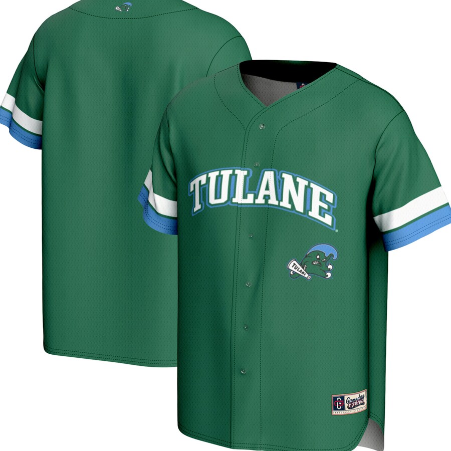 Men's GameDay Greats Green Tulane Green Wave Spirit Baseball Jersey - Jersey