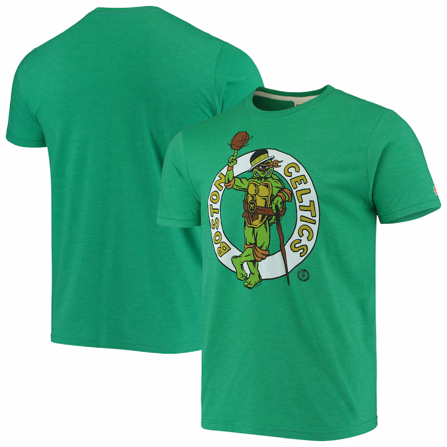 Men's Boston Celtics Homage Kelly Green NBA x Teenage Mutant Ninja Turtles Tri-Blend T-Shirt - Jersey