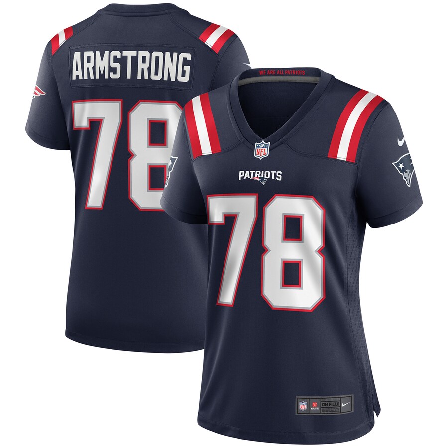 Women's New England Patriots Bruce Armstrong Nike Navy Game Retired Player Jersey - Jersey