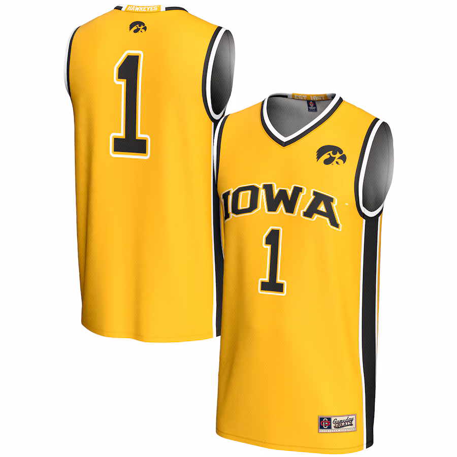 Youth GameDay Greats #1 Gold Iowa Hawkeyes Lightweight Basketball Jersey - Jersey