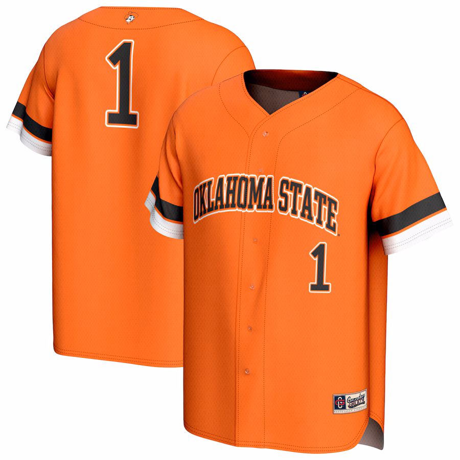 Unisex GameDay Greats #1 Orange Oklahoma State Cowboys Lightweight Collegiate Baseball Fashion Jersey - Jersey