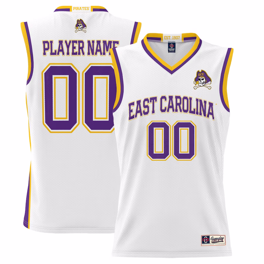 ECU Pirates GameDay Greats Youth NIL Pick-A-Player Lightweight Basketball Jersey - White - Jersey