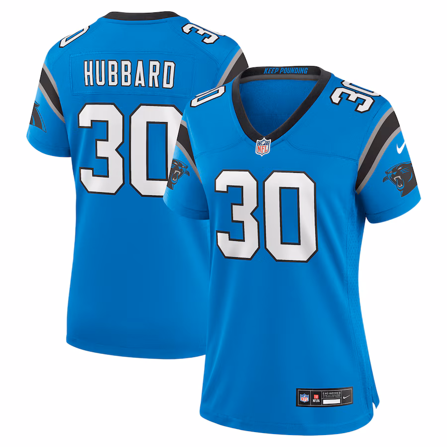 Women's Carolina Panthers Chuba Hubbard Nike Blue Alternate Game Jersey - Jersey