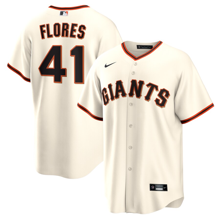 Men's San Francisco Giants Wilmer Flores Nike Cream Home Replica Jersey - Jersey