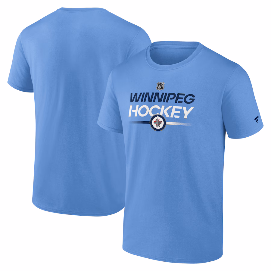 Men's Winnipeg Jets Fanatics Blue Authentic Pro Wordmark Alt Logo T-Shirt - Jersey