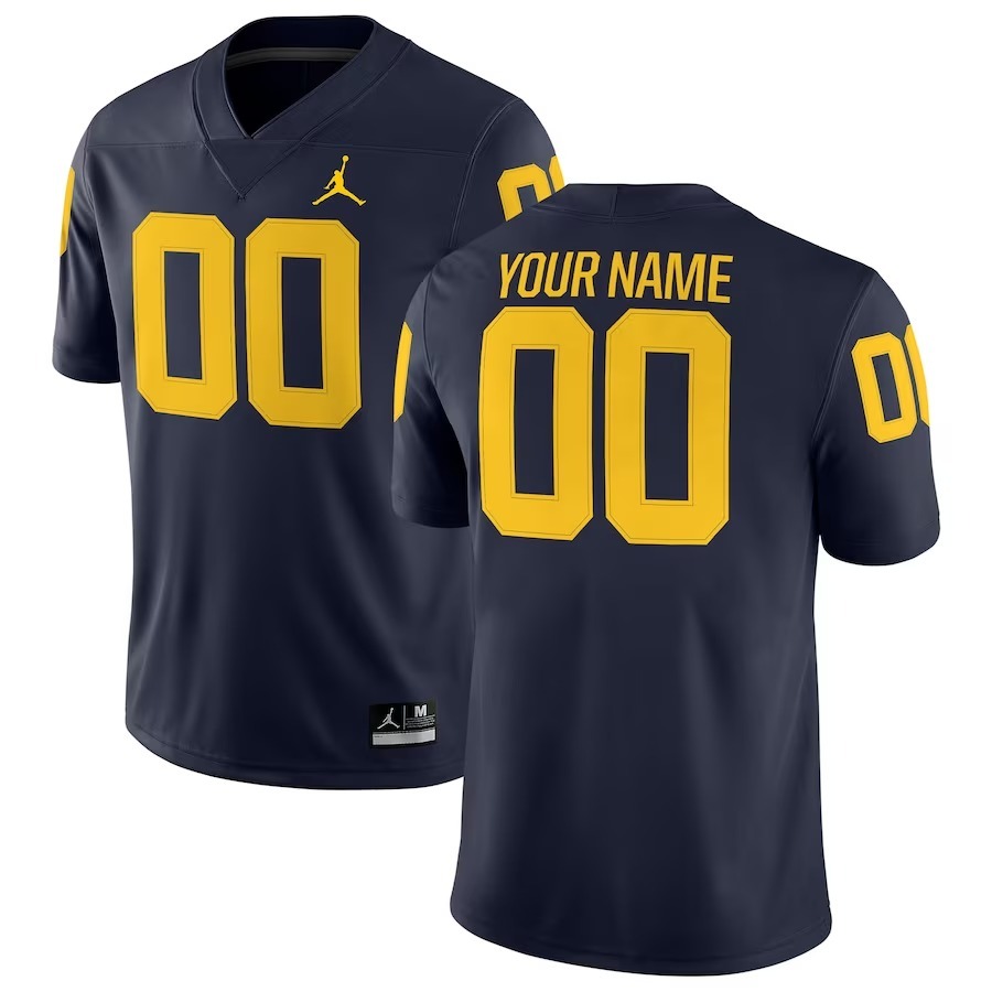 Michigan Wolverines Jordan Brand Football Custom Game Jersey - Navy - Jersey