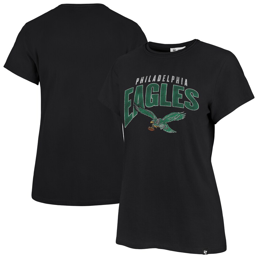 Women's Philadelphia Eagles '47 Black Treasure Frankie T-Shirt - Jersey