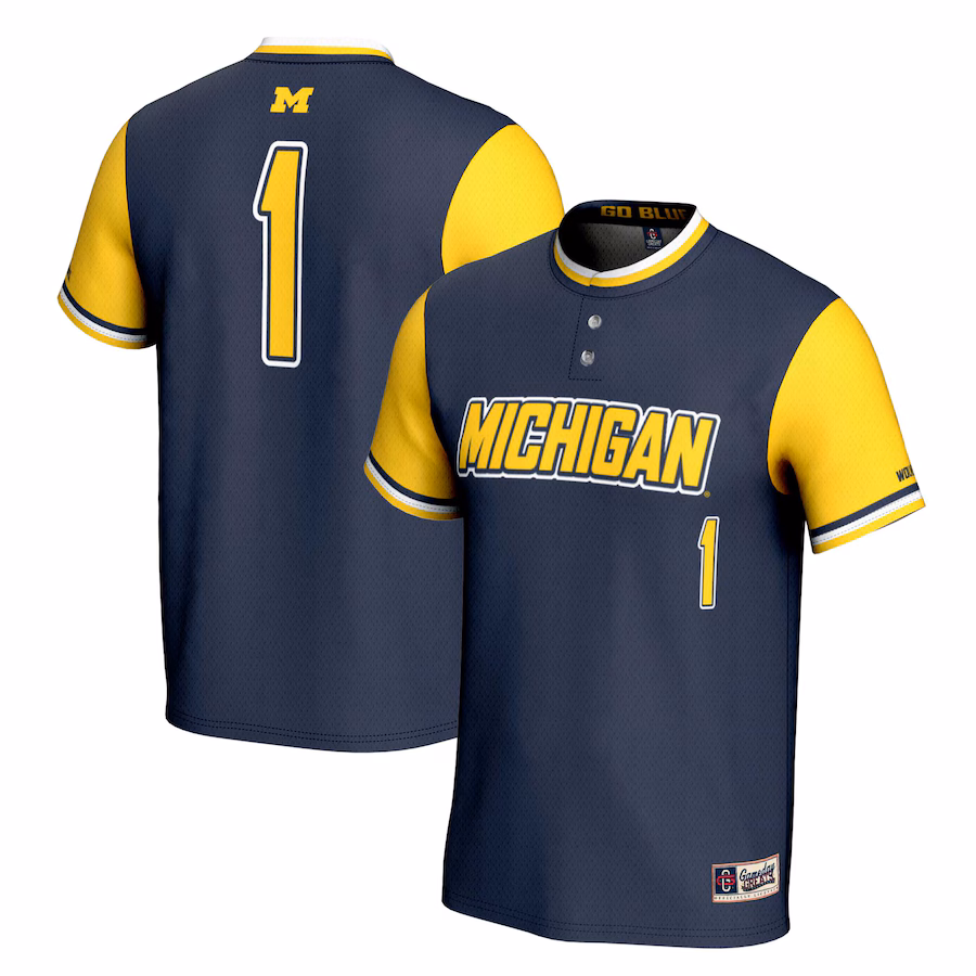 #1 Michigan Wolverines GameDay Greats Youth Lightweight Softball Jersey - Navy - Jersey