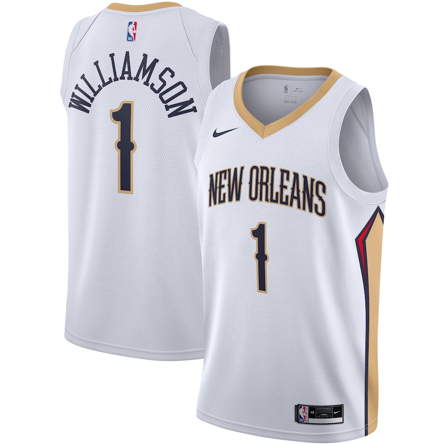 Men's New Orleans Pelicans Zion Williamson Nike White Swingman Jersey - Association Edition - Jersey