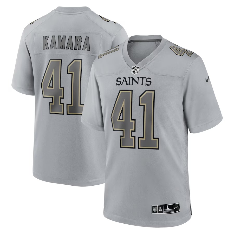 Men's New Orleans Saints Alvin Kamara Nike Gray Atmosphere Fashion Game Jersey - Jersey