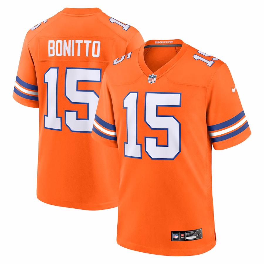 Men's Denver Broncos Nik Bonitto Nike Orange Alternate 2 Mile High Collection 1977 Throwback Game Jersey - Jersey