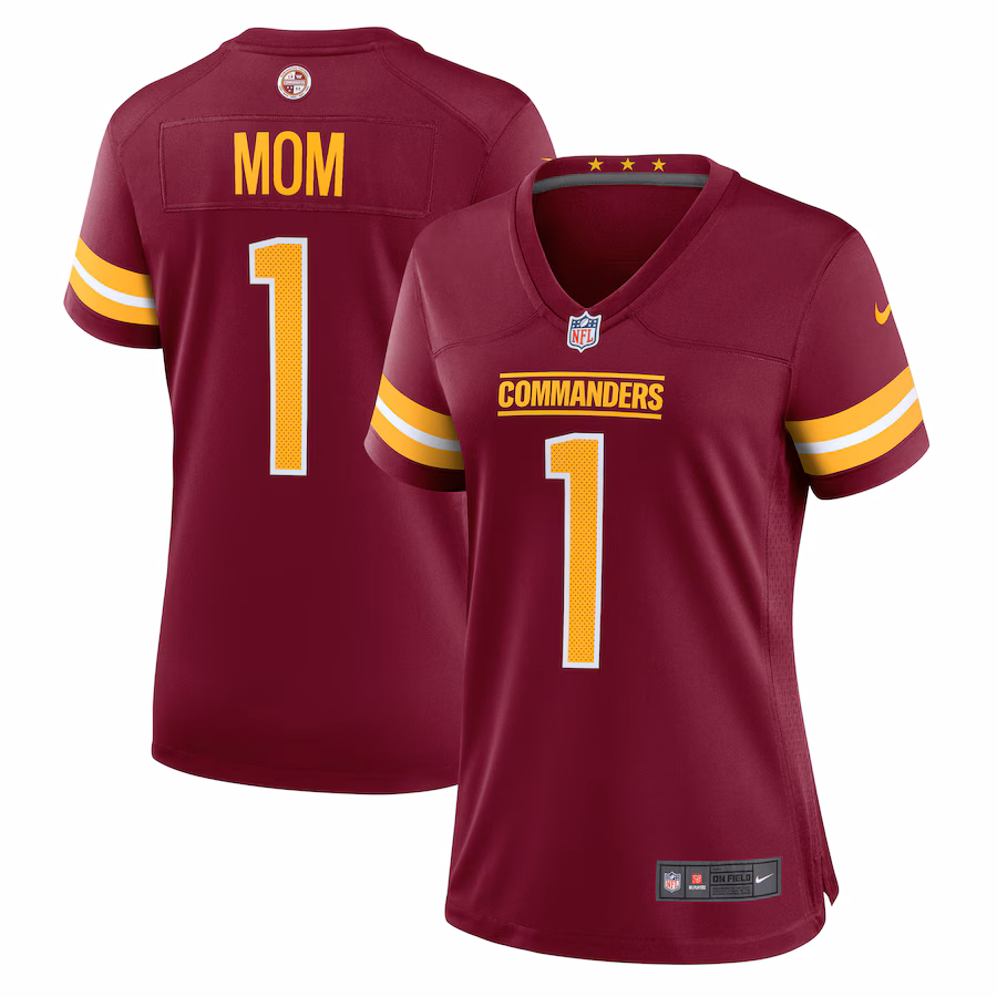 Women's Washington Commanders Number 1 Mom Nike Burgundy Game Jersey - Jersey
