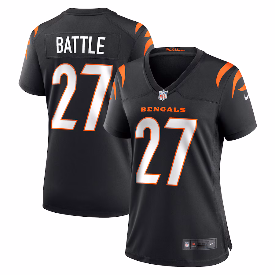 Women's Cincinnati Bengals Jordan Battle Nike  Black Team Game Jersey - Jersey