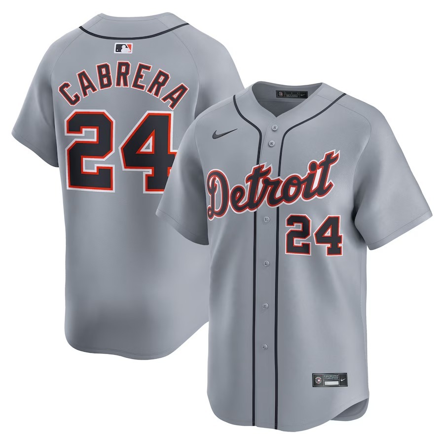 Men's Detroit Tigers Miguel Cabrera Nike Gray Road Limited Player Jersey - Jersey