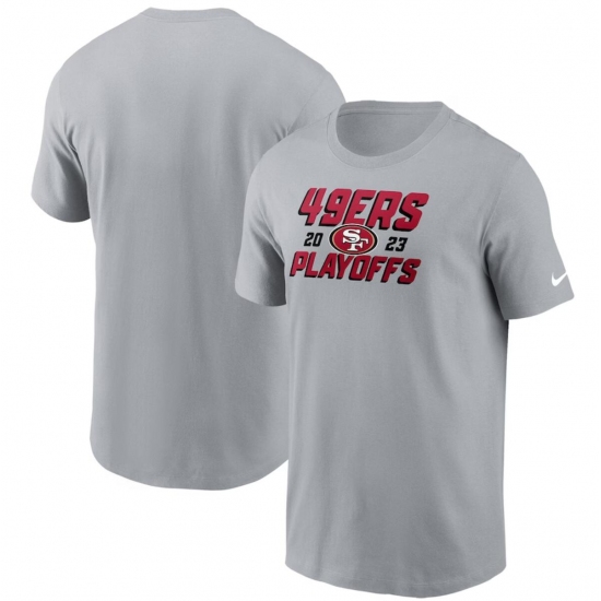 Men's San Francisco 49ers Gray 2023 Playoffs Iconic T-Shirt - Jersey