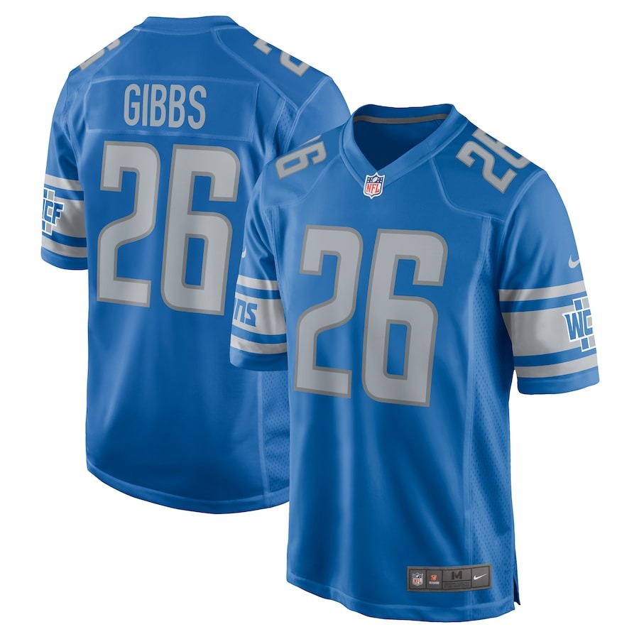 Men's Detroit Lions Jahmyr Gibbs Nike Blue 2023 NFL Draft First Round Pick Game Jersey - Jersey