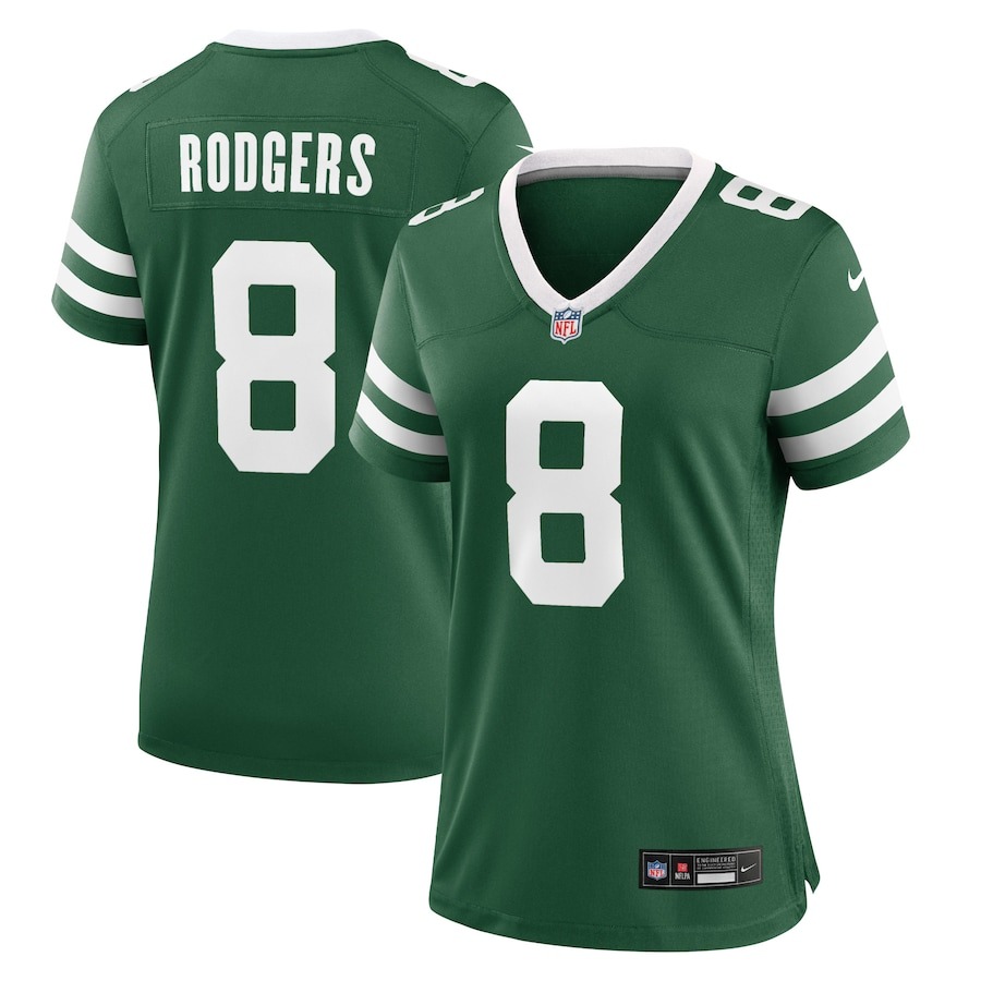 Women's New York Jets Aaron Rodgers Nike Legacy Green Game Jersey - Jersey