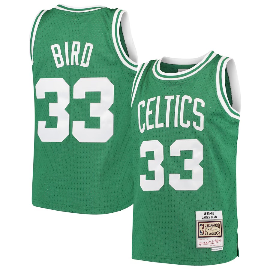 Youth Boston Celtics Larry Bird Mitchell & Ness Kelly Green Hardwood Classics Swingman Throwback Jersey - Jersey