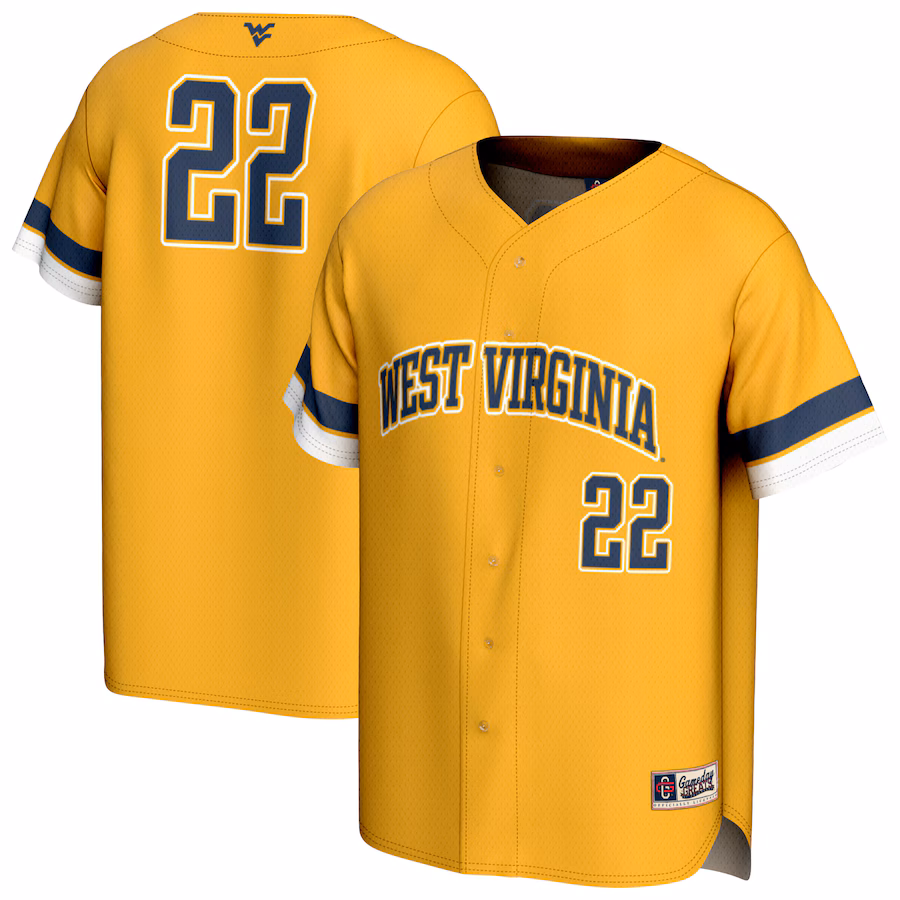 Unisex GameDay Greats  Gold West Virginia Mountaineers Pick-A-Player Baseball Fashion Jersey - Jersey