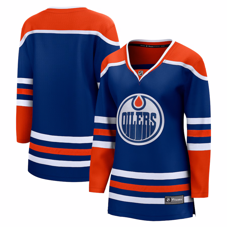 Women's Edmonton Oilers Fanatics Royal Home Breakaway Blank Jersey - Jersey