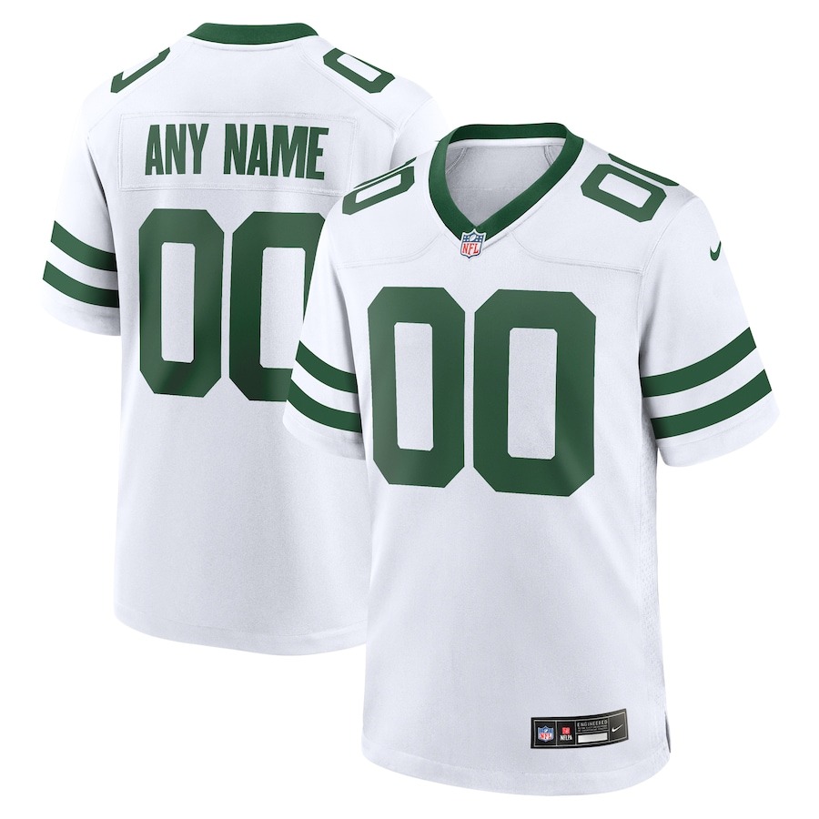 Men's New York Jets  Nike Legacy White Custom Game Jersey - Jersey