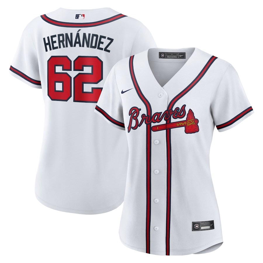 Women's Atlanta Braves Daysbel Hernandez Nike White Home Replica Jersey - Jersey