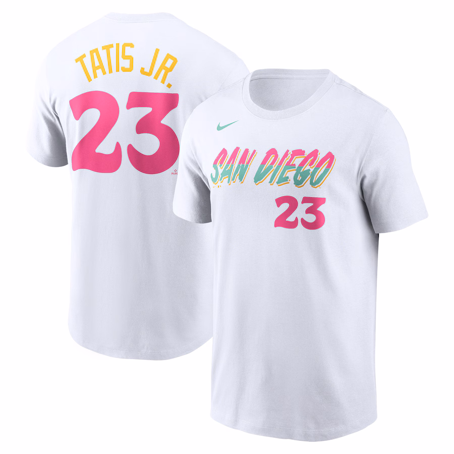 Men's San Diego Padres Fernando Tatis Jr. Nike White City Connect Name & Number T-Shirt - Jersey