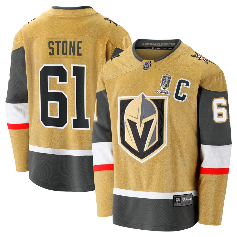 Men's Vegas Golden Knights Mark Stone Fanatics Branded Gold 2023 Stanley Cup Champions Home Breakaway Player Jersey - Jersey