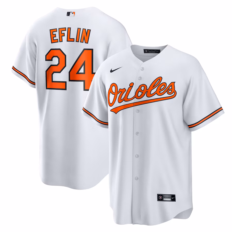 Men's Baltimore Orioles Zach Eflin Nike White Home Replica Jersey - Jersey